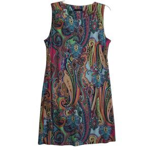 Tommy Hilfiger Women's Colorful Paisley Sleeveless Shift Dress, Size 12